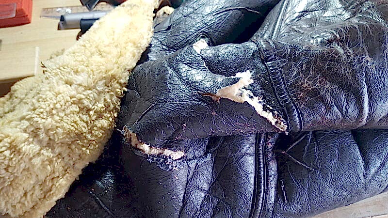 WW2 Leather Flying Jacket Repair - Devon Leather Care