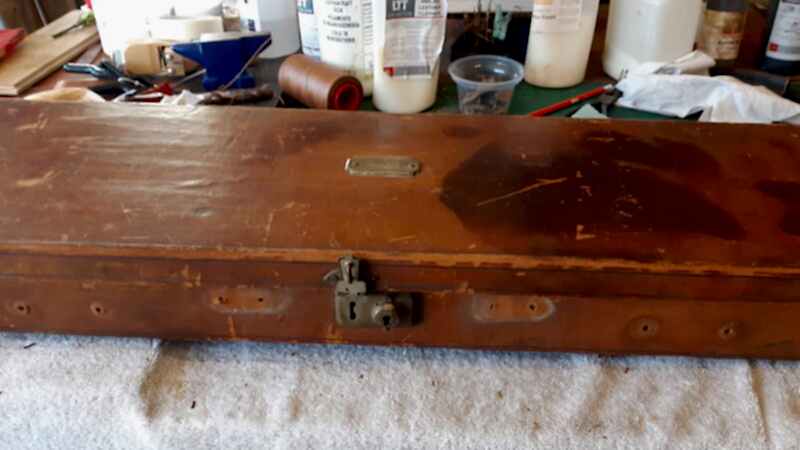 100 year old leather gun case - Devon Leather Care Renovation