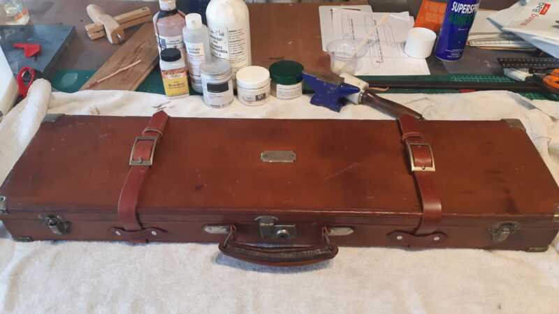 100 year old leather gun case - Devon Leather Care Renovation