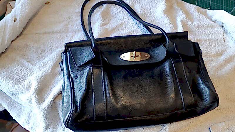 Black Mulberry Leather Handbag restored by Devon Leather Care