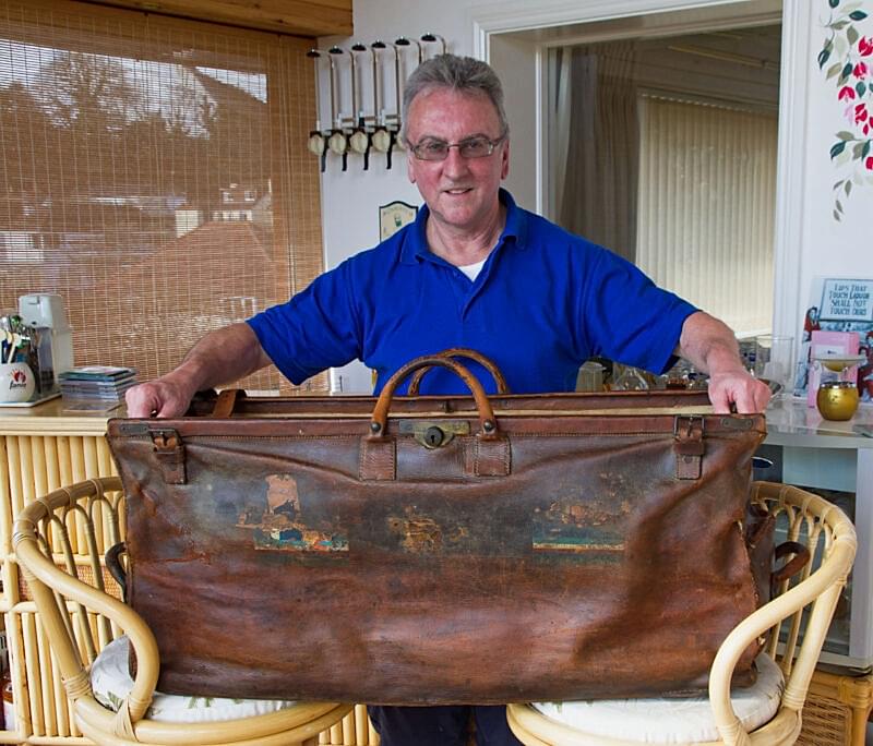 Jack Mason cricketer, leather cricket bag restored