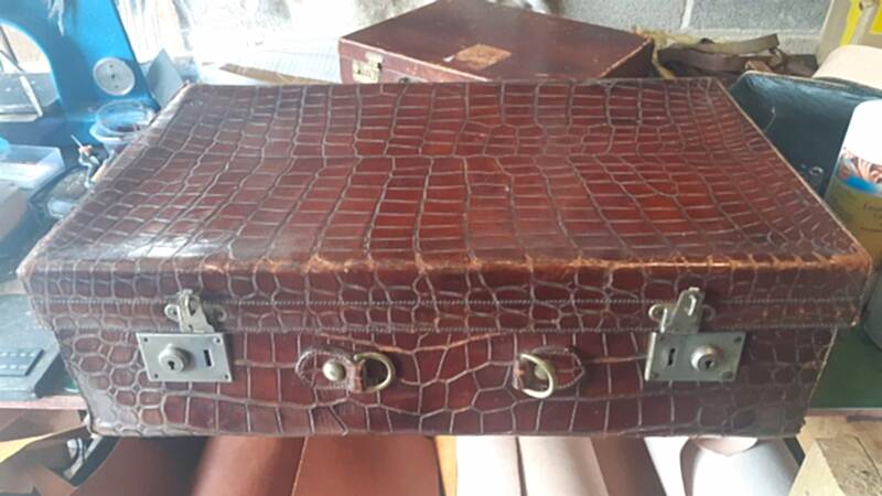 Leather briefcase in need of restoration by Devon Leather Care